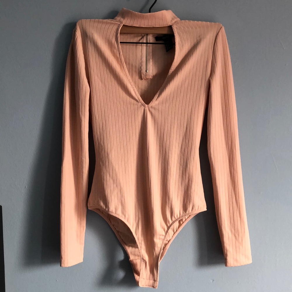 Mock Neck Cut-out Bodysuit